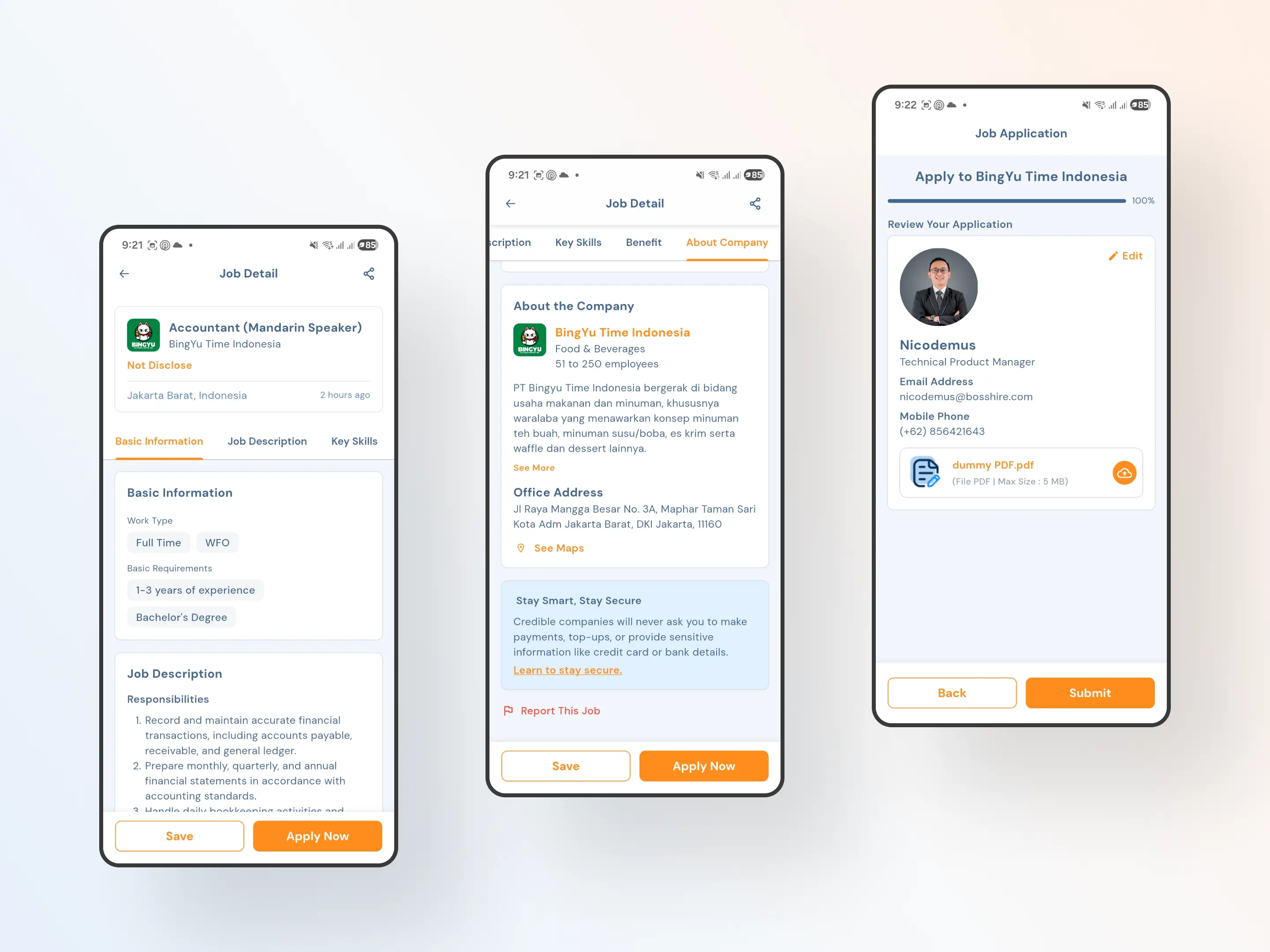 Bosshire Job Portal screenshot